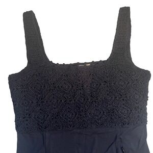 Athleta Black Crochet Lace Tank Dress Size S Boho Festival Beach Summer